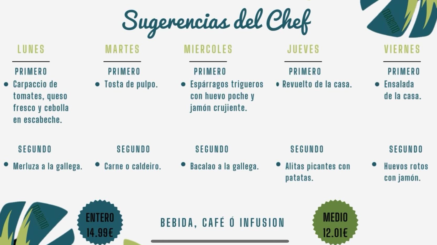 Marinto - Sugerencias del Chef